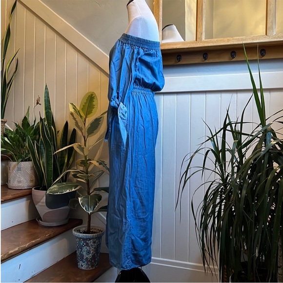 MICHAEL Michael Kors Light Cadet Wash One-Shoulder Women Jumpsuit - Picture 8 of 15